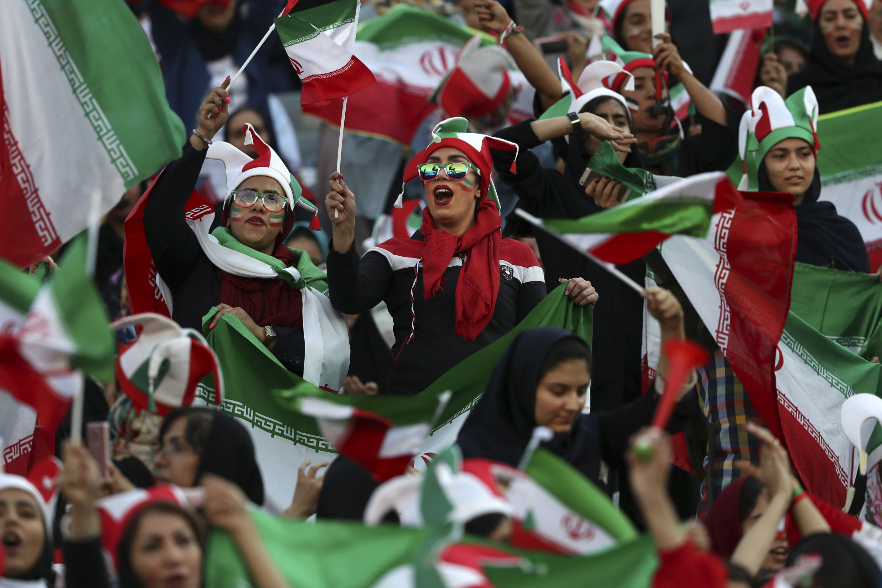 APTOPIX Iran Women At Match